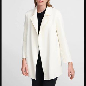 NWT Theory Clairene New Divide Ivory Wool Cashmere Jacket Coat, Large